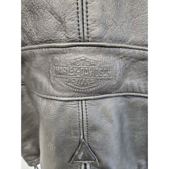 Harley Davidson Women’s Leather Jacket Black Fringed Belted Heavy Size XL - Picture 6 of 12